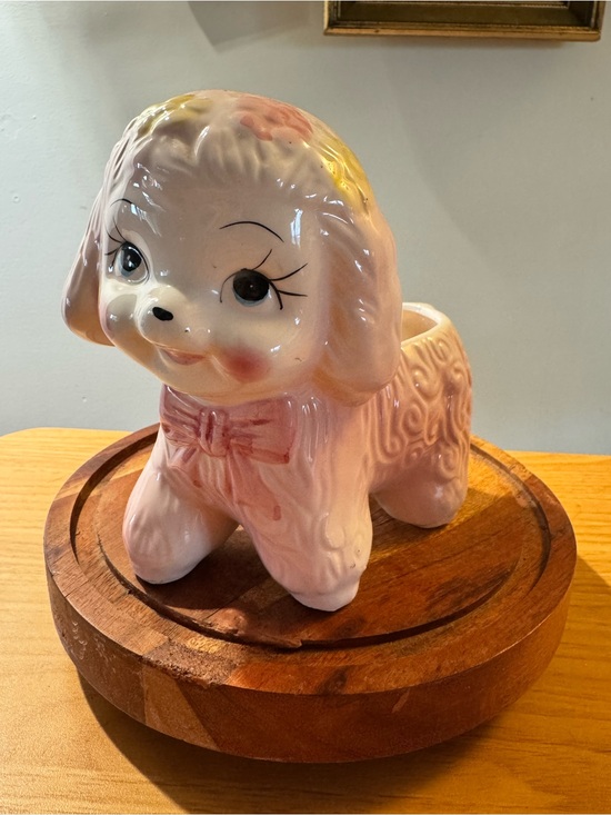 Other - Royal Copley Vintage Pink Ceramic Poodle Planter - Kitschy Decorative Accent